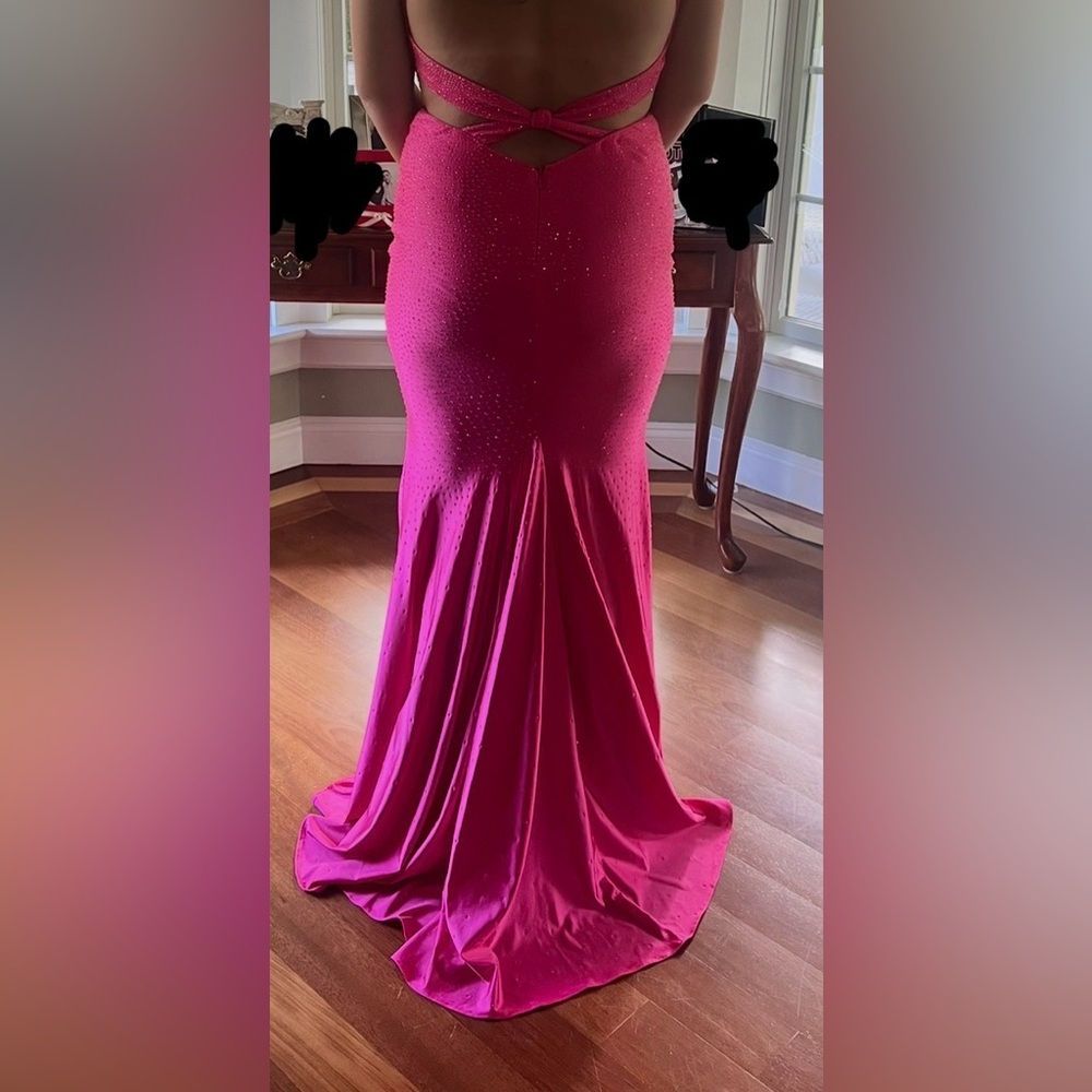 Ellie Wilde bright pink Prom Dress